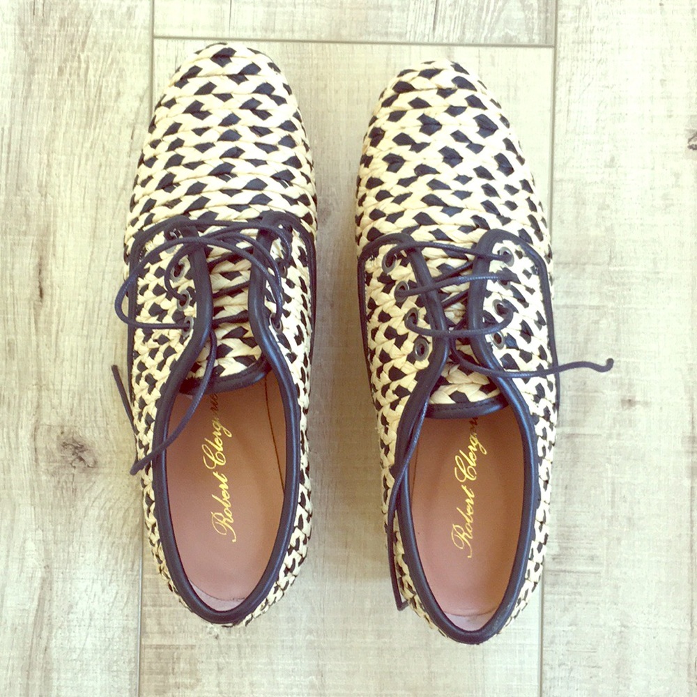 Robert Clergerie Lace-up Straw Sneakers